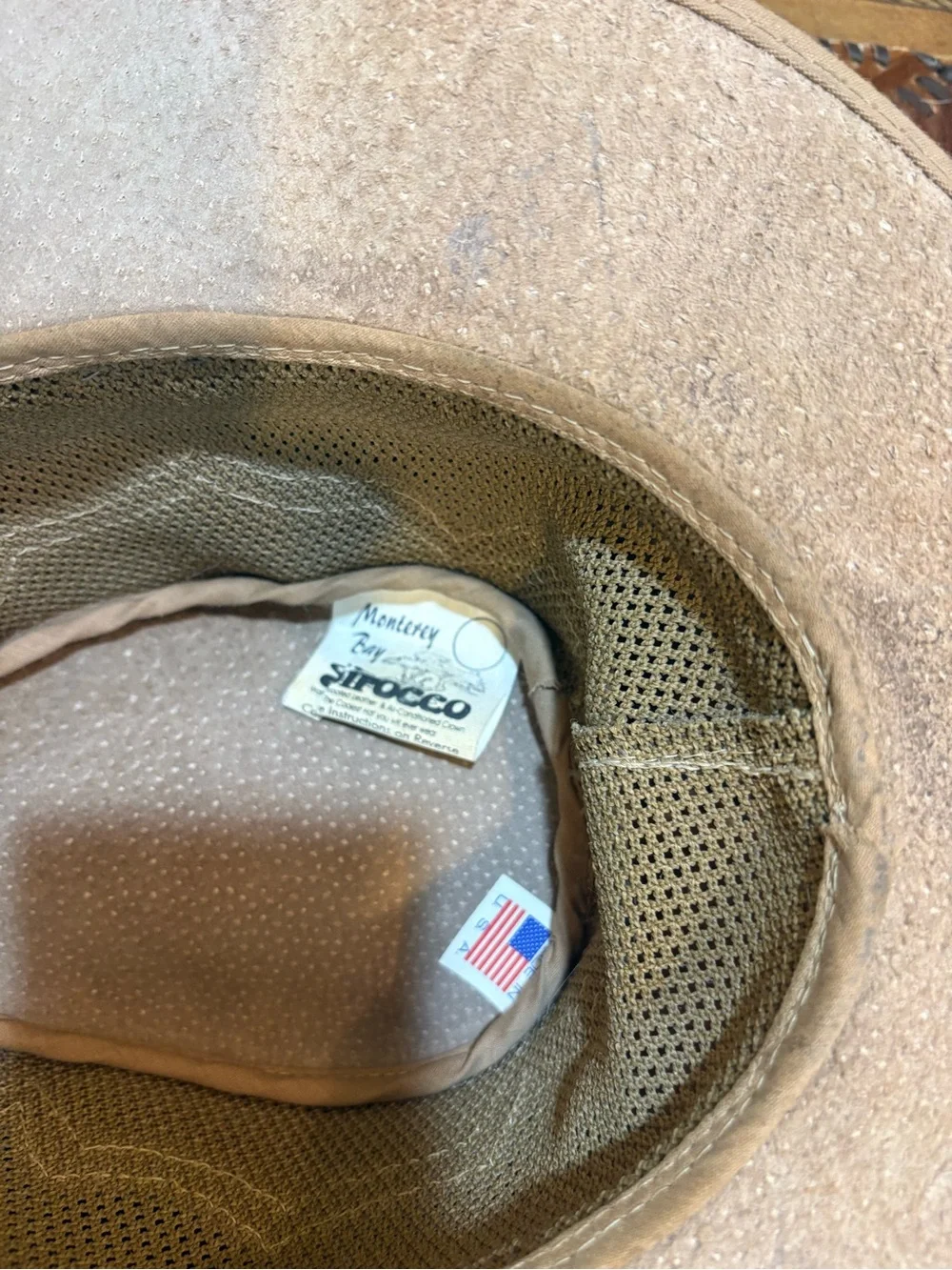 Vintage Taupe and Olive Suede Brim Hat - Picture 7 of 12